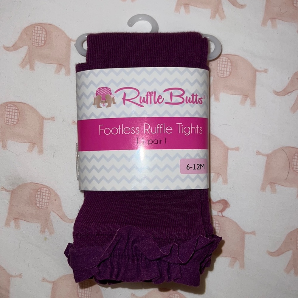 Ruffle Butts footless ruffle tights 6-12M - Purple